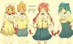  1boy 3girls boy female hatsune_miku highres kagamine_len kagamine_rin male megurine_luka multiple_girls nekoko vocaloid 