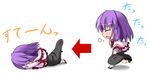  blush capelet chibi frills ichimi nagae_iku purple_hair shawl touhou tripping 