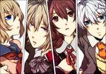  4girls bad_id bad_pixiv_id blonde_hair braid brown_eyes brown_hair looking_up madotsuki mashiro_nagi multiple_girls sabitsuki school_uniform twin_braids urotsuki usotsuki yume_2kki yume_nikki yume_nisshi 