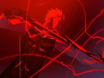  archer armor arrow aura backlighting bow_(weapon) fate/hollow_ataraxia fate/stay_night fate_(series) game_cg jpeg_artifacts male_focus manly muscle night red solo spoilers takeuchi_takashi type-moon weapon 