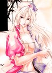  1girl bad_id bad_pixiv_id breasts cleavage grey_hair highres large_breasts nakarai_takumi purple_eyes sin_sack syringe touhou yagokoro_eirin 