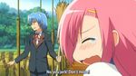  1girl ayasaki_hayate blue_hair broom formal hair_ornament hairclip hayate_no_gotoku! katsura_hinagiku non-web_source pink_hair ribbon screencap subtitled suit tears 