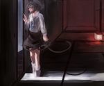  darkness gem grey_hair jewelry kotaro-nosuke lamp looking mouse mouse_tail nazrin necklace open_door pendant red_eyes shirt short_hair skirt solo tail tatami touhou 