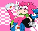  amy_rose anthro badnik breasts butt clothed clothing digital_media_(artwork) duo eulipotyphlan eyelashes female footwear fur gloves hedgehog hi_res mammal nipples pussy rosy_the_rascal sin-buttons_(artist) sonic_(series) video_games 