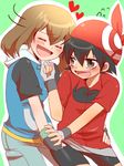  bike_shorts black_hair blush brown_hair crossdressing haruka_(pokemon) nekonekopunyann pokemon pokemon_(anime) pokemon_(game) pokemon_rse pokemon_ruby_and_sapphire satoshi_(pokemon) 