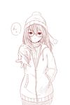  coat copyright_request glasses hand_in_pocket hat kyokusetu monochrome reaching solo turtleneck winter_clothes winter_coat 