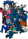  amagi_daichi bad_id bad_pixiv_id ball blue_eyes blue_hair brown_eyes brown_hair eskosugi food gakuran glasses goggles hamano_kaiji hayami_tsurumasa highres inazuma_eleven_(series) inazuma_eleven_go kariya_masaki kirino_ranmaru kurama_norihito kurumada_gouichi long_hair male_focus matsukaze_tenma minamisawa_atsushi multiple_boys nishizono_shinsuke onigiri open_mouth pink_hair purple_hair sangoku_taichi school_uniform shindou_takuto soccer_ball telstar tsurugi_kyousuke twintails 