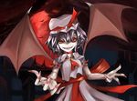  bad_id bad_pixiv_id bat_wings bow fingernails full_moon hat large_bow moon red_eyes red_moon remilia_scarlet sai_(artist) sharp_fingernails sharp_teeth slit_pupils solo teeth touhou wings 