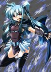  45acp blue_hair cape highres lyrical_nanoha mahou_shoujo_lyrical_nanoha mahou_shoujo_lyrical_nanoha_a's mahou_shoujo_lyrical_nanoha_a's_portable:_the_battle_of_aces material-l purple_eyes ribbon skirt solo twintails 