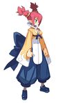  blue_eyes blue_hakama clenched_hands disgaea female_brawler_(disgaea) full_body hakama harada_takehito japanese_clothes makai_senki_disgaea_3 official_art red_hair shoes short_hair solo standing twintails 