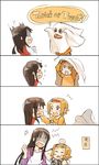  4koma akiyama_mio angry comic engrish fukutarou_(enji127) halloween head_bump k-on! multiple_girls ranguage startled tainaka_ritsu tears younger 