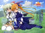  asteion belt blonde_hair blue_eyes blush bodysuit bow bunny cat einhart_stratos fingerless_gloves gloves grass green_eyes green_hair hair_ribbon heterochromia holding_hands jacket leaning lyrical_nanoha magazine_scan mahou_shoujo_lyrical_nanoha mahou_shoujo_lyrical_nanoha_a's mahou_shoujo_lyrical_nanoha_a's_portable:_the_gears_of_destiny mahou_shoujo_lyrical_nanoha_vivid multiple_girls official_art older one_eye_closed pleated_skirt ponytail purple_eyes red_eyes ribbon sacred_heart scan shinozaki_akira side_ponytail sitting skirt smile stuffed_animal stuffed_toy thighhighs translation_request twintails vivio white_legwear yuri zettai_ryouiki 