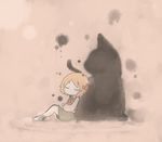  barefoot cat chibi closed_eyes darkness inishie rumia sitting sleeping sleeping_upright solo touhou 