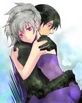  couple darker_than_black gloves grip hei hug red_eyes yin 