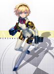  aegis_(persona) android blonde_hair blue_eyes boyaking light_smile persona persona_3 robot_joints short_hair solo 