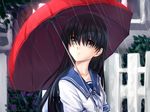  atomix black_hair brown_eyes denpa_teki_na_kanojo rain tagme umbrella 