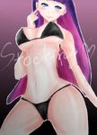  artist_request bikini blush breasts cleavage highres panty_&amp;_stocking_with_garterbelt smile stocking_(character) stocking_(psg) swimsuit 
