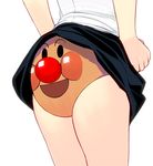  anpanman anpanman_(character) ass bad_id bad_pixiv_id face lower_body masao panties pantyshot pantyshot_(standing) pun simple_background skirt solo standing underwear upskirt 