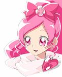  bow cape cure_blossom hanasaki_tsubomi heartcatch_precure! magical_girl owarine_miku pink pink_bow pink_eyes pink_hair precure solo 