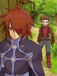  0000973988 age_difference brown_eyes brown_hair father_and_son hair_over_one_eye kratos_aurion lloyd_irving male male_focus red_eyes red_hair redhead short_hair tales_of_(series) tales_of_symphonia 