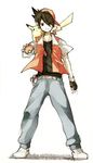  avri backwards_hat baseball_cap denim fingerless_gloves gen_1_pokemon gloves hat holding holding_poke_ball jeans male_focus md5_mismatch pants pikachu poke_ball pokemon pokemon_(creature) pokemon_special red_(pokemon) shoes sneakers 