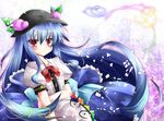  bad_id bad_pixiv_id blue_hair dress hat hinanawi_tenshi long_hair red_eyes solo tetsu_tissue touhou 