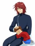  age_difference brown_hair father_and_son kratos_aurion lloyd_irving male male_focus red_hair redhead short_hair tales_of_(series) tales_of_symphonia 