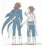  age_difference brown_hair father_and_son kratos_aurion lloyd_irving male male_focus short_hair simple_background sio_vanilla tales_of_(series) tales_of_symphonia 