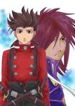  age_difference brown_hair father_and_son kratos_aurion lloyd_irving male male_focus red_hair redhead short_hair tales_of_(series) tales_of_symphonia 