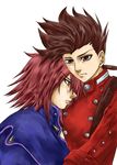  age_difference brown_hair father_and_son kratos_aurion lloyd_irving male male_focus red_eyes red_hair redhead short_hair tales_of_(series) tales_of_symphonia 