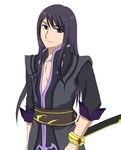  1boy black_hair long_hair male male_focus simple_background solo tales_of_(series) tales_of_vesperia white_background yuri_lowell 