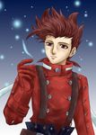  brown_hair gradient gradient_background lloyd_irving male male_focus short_hair snow solo tales_of_(series) tales_of_symphonia 