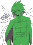  1boy green kratos_aurion male male_focus monochrome short_hair simple_background solo tales_of_(series) tales_of_symphonia 