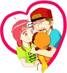  beard blue_eyes brown_eyes brown_hair carol_mccormick facial_hair family father father_and_son heart kenny_mccormick mother open_mouth pink_hair simple_background son south_park stuart_mccormick 