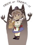  bad_id bad_pixiv_id blush child grey_eyes grey_hair hachi_(8bit_canvas) hat japanese_clothes kariginu mononobe_no_futo open_mouth ponytail shadow skirt solo tate_eboshi touhou trick_or_treat wavy_mouth 