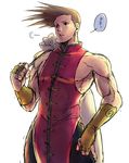  bad_id bad_pixiv_id bag bangs bridal_gauntlets brown_hair chinese_clothes duffel_bag highres male_focus muscle rokuro_(ryvius) solo street_fighter street_fighter_iii_(series) yang_lee 