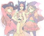  animal_ears black_gloves black_hair blue_eyes brown_eyes brown_hair bubble_skirt cat_ears cosplay dress gloves green_eyes halloween hat heart houjou_hibiki kurokawa_eren long_hair minamino_kanade multiple_girls pantyhose pirate_hat precure seiren_(suite_precure) shirabe_ako short_hair short_twintails skirt smile suite_precure tiara toromi_chuuka twintails witch_hat yellow_eyes 