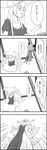  4koma chen comic greyscale hat highres monochrome multiple_girls nattororo table tail touhou translated yakumo_ran yakumo_yukari 