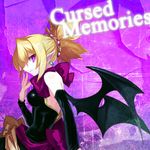  blonde_hair bow breasts demon_girl detached_sleeves disgaea dress earrings hair_ornament hair_up hairpin jewelry kinu_(le) makai_senki_disgaea_2 medium_breasts pointy_ears purple_eyes rozalin short_hair smile solo spiked_hair strapless strapless_dress wings yellow_bow 