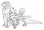  avian blush claws dragon drall feathers female feral feral_on_feral gryphon hindpaw horn lizard male mr._gryphon nostrils paws plain_background reptile scales scalie sefeiren sketch spiked_tail spikes tail tail_feathers tail_spikes tailfeathers white_background wings 