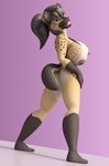  anthro anthroanim big_breasts breasts canine female green_eyes hair huge_breasts hyena licking licking_lips looking_at_viewer mammal nipples nude pose solo spots standing tail tongue wide_hips 
