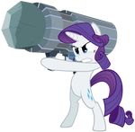  bazooka cannon equine female friendship_is_magic fur gun horn mammal maximillianveers my_little_pony ranged_weapon rarity_(mlp) rock rocket_launcher tail tom_(mlp) unicorn vector weapon white_fur 