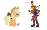  applejack_(mlp) crossover daxter dexter dexter&#039;s_laboratory diegotan dt equine female friendship_is_magic glasses green_hair hat horse humor jak jak_and_daxter my_little_pony ottsel pony pun 