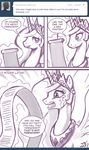  alicorn comic dialog dialogue english_text equine female feral friendship_is_magic hair horn horse john_joseco long_hair mammal monochrome my_little_pony open_mouth pegacorn pony princess_celestia_(mlp) purple_and_white solo tears text tiara tumblr winged_unicorn wings 