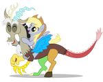  absurd_res discord_(mlp) draconequus duo equine female feral friendship_is_magic hat hi_res horse male mammal mixermike mixermike622 my_little_pony pegasus pony wings 