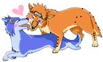  &hearts; akatsuki blue blue_fur blush canine couple dorosheva-e dorosheva_e duo fanart female feral fur headband licking lying male mammal mizzkie naruto orange orange_fur piercing plain_background russiankunoichi straight tail tongue waruto white_background wolf 