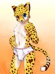  &#21049;&#37027; ?? bulge cheetah cub cute feline heterochromia male mammal nipples solo spots stripes underwear young 