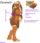  breasts candy caramel caramell chocolate english_text female flynx-flink green_eyes hair lagomorph mammal nude plain_background pussy rabbit solo standing text white_background 
