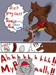  &hearts; anthro ballbusting big_bad_wolf canine cat cock_and_ball_torture dodo-jp- duo egg feline female fight gay kick male mammal pain plain_background sausage size_difference smile white_background wolf 