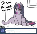  blush condom condom_in_mouth english_text equine female feral fingering friendship_is_magic hooves horn horse lesbian mammal masturbation my_little_pony orgasm pony pussy_juice radioscope text tumblr twilight_sparkle_(mlp) unicorn 